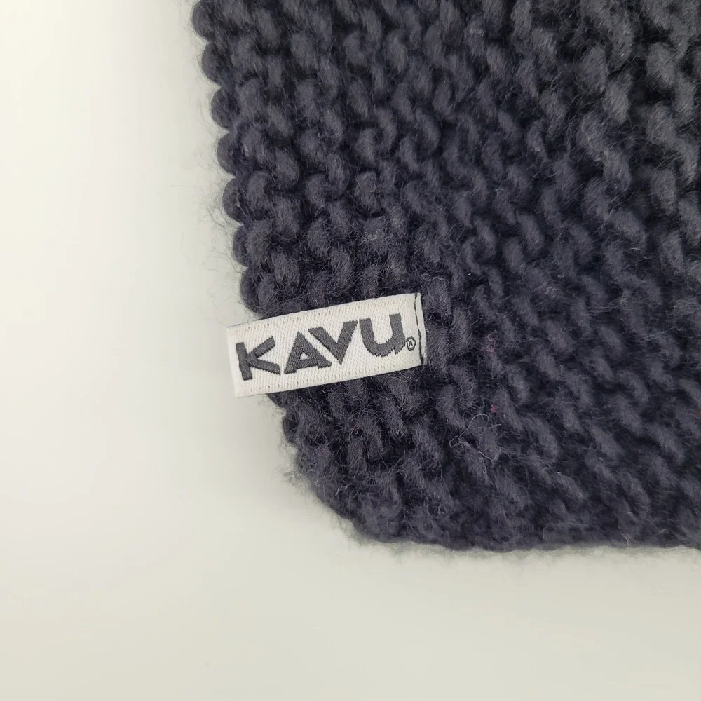 KAVU Knit Neck Gaiter Scarf Black‎ Cozy Cable Knit Acrylic